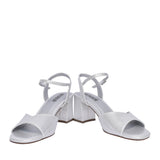 Ladies 25600 Block Heel Sandal In Silver