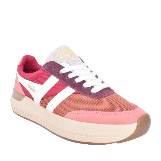 Ladies Raven Clb516 Laced Trainer In Pink