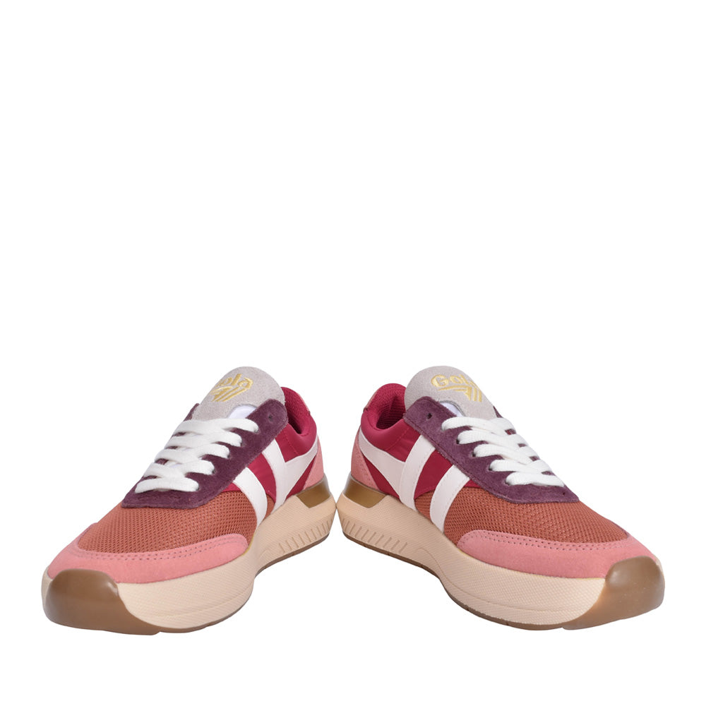 Ladies Raven Clb516 Laced Trainer In Pink