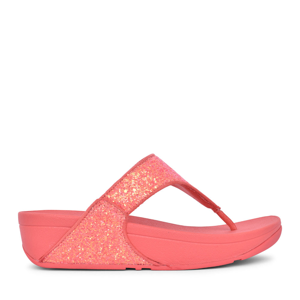 Ladies X03-b09 Lulu Glitter Toe Post Sandal In Coral