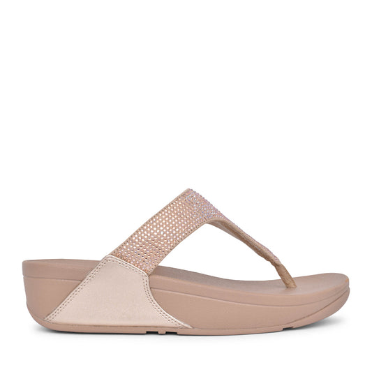 Ladies Ec5-a94 Lulu Crystal Toe Post Sandal In Beige