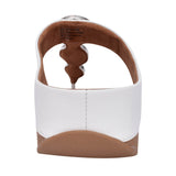 Ladies Hm8-194 Halo Bead Toe Post Sandal In White