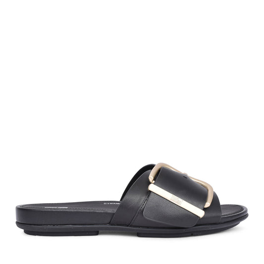 Ladies Hm6-001 Gracie Leather Slides In Black