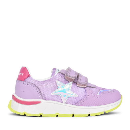 Girls 299080 Double Velcro Trainer In Lavender