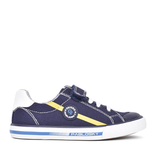 Boys 976020 Velcro Canvas Shoe In Navy