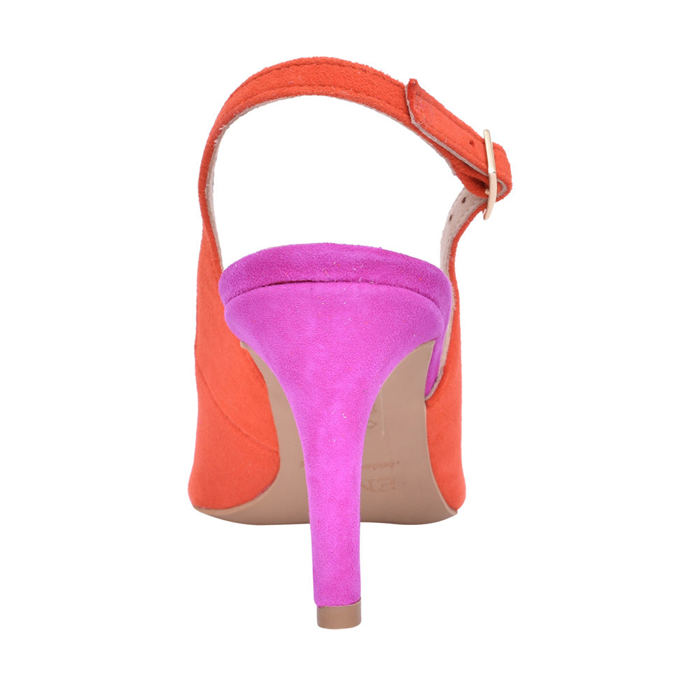 Ladies Z8186 Medium Heel Sling Back In Orange