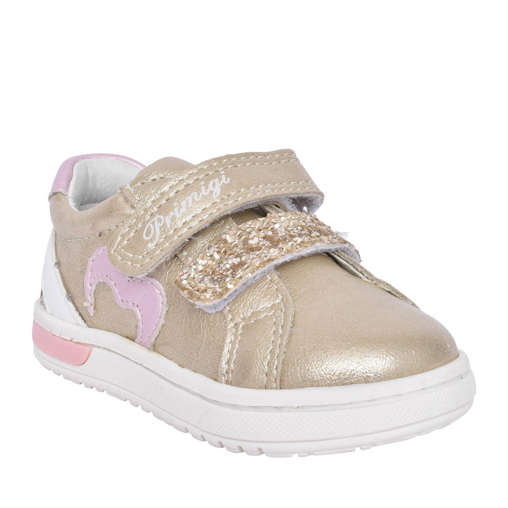 Girls 5905200 Baby Dude Double Velcro Shoe In Gold