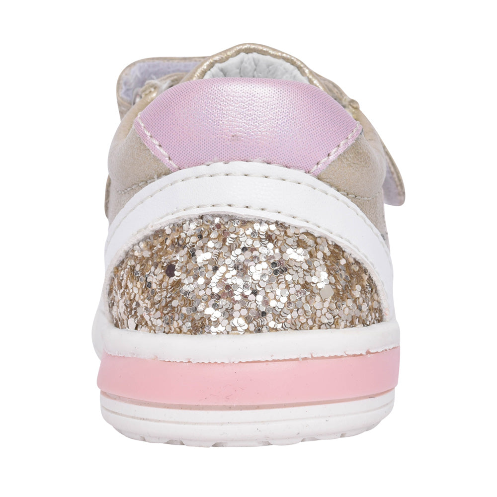 Girls 5905200 Baby Dude Double Velcro Shoe In Gold