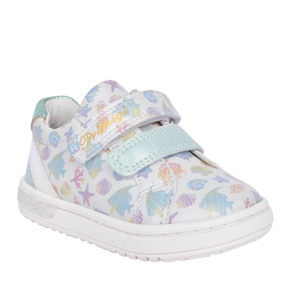 Girls 5905322 Baby Dude Double Velcro Shoe In White Multi