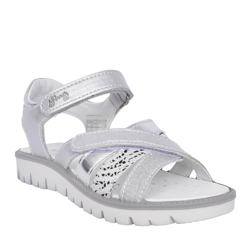 Girls 5890222 Velcro Sandal In Silver