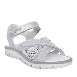 Girls 5890222 Velcro Sandal In Silver