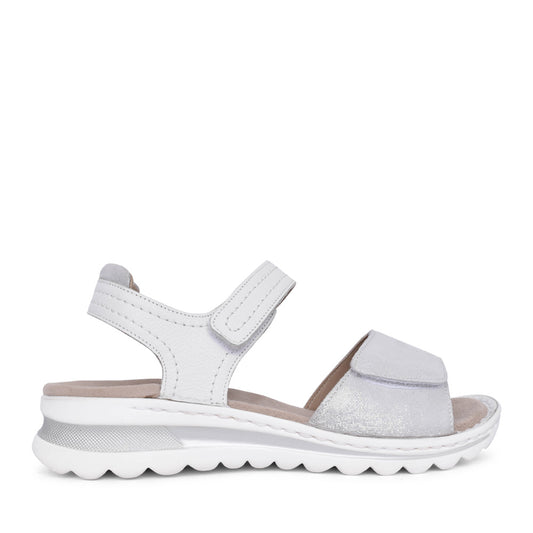 Ladies 12-47207 Velcro Sandal In White