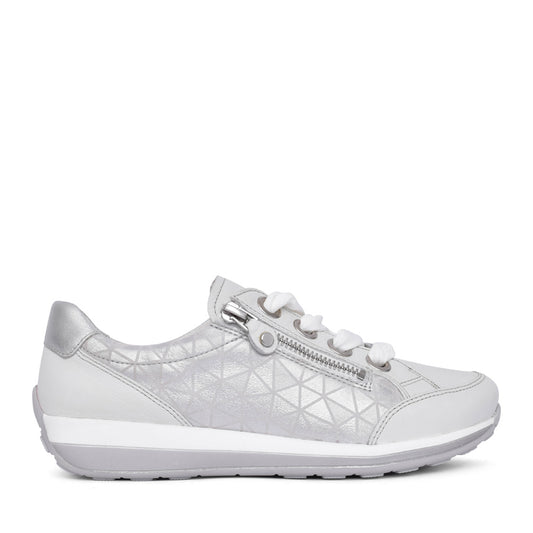 Ladies 12-44857 Osaka Laced Trainer In Silver