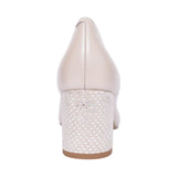 Ladies 5754 G-fit Medium Heel Court Shoe In Beige