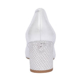 Ladies 5754 G-fit Medium Heel Court Shoe In Silver