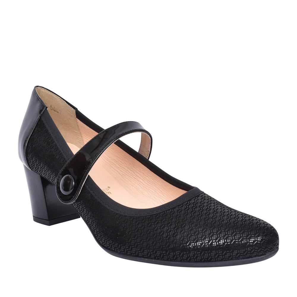 Ladies 6442 G-fit Mary Jane Court Shoe In Black