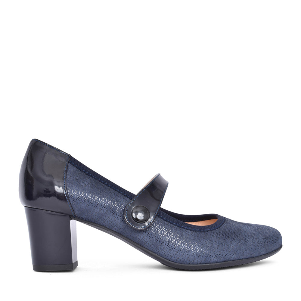 Ladies 6442 G-fit Mary Jane Court Shoe In Navy