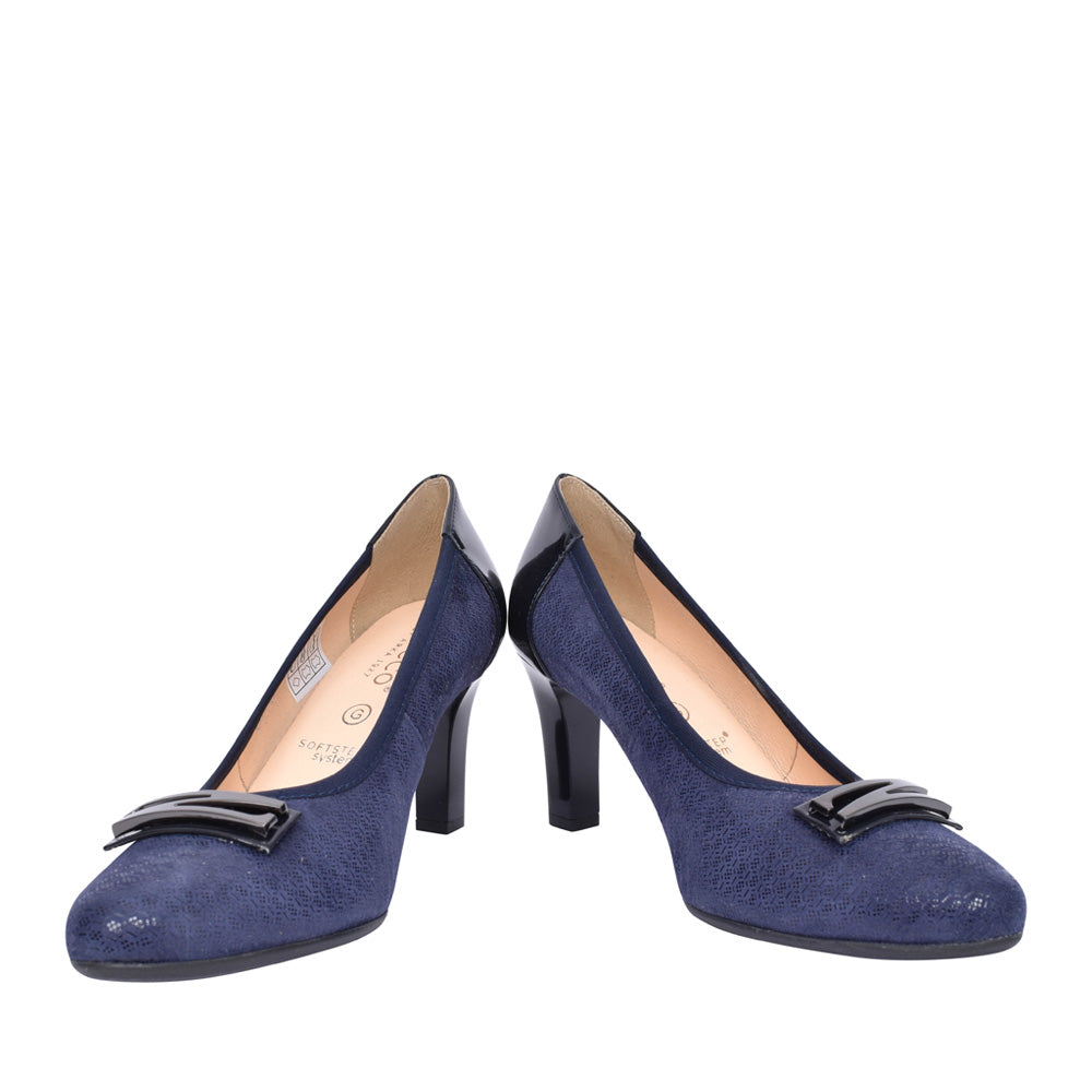 Ladies 5402 G-fit Medium Heel Court Shoe In Navy