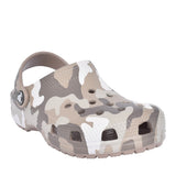 Boys 207594 Classic Printed Camo Clog K In Mushroom