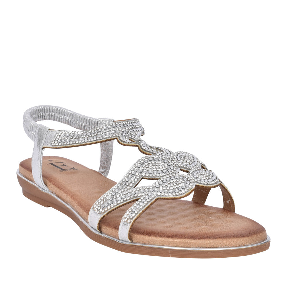 Ladies Santorini Sandal In Silver