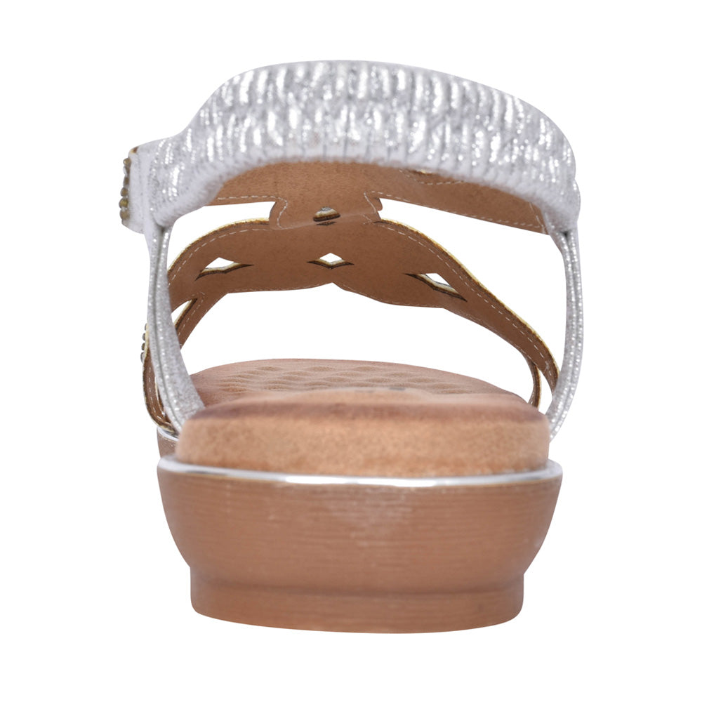 Ladies Santorini Sandal In Silver
