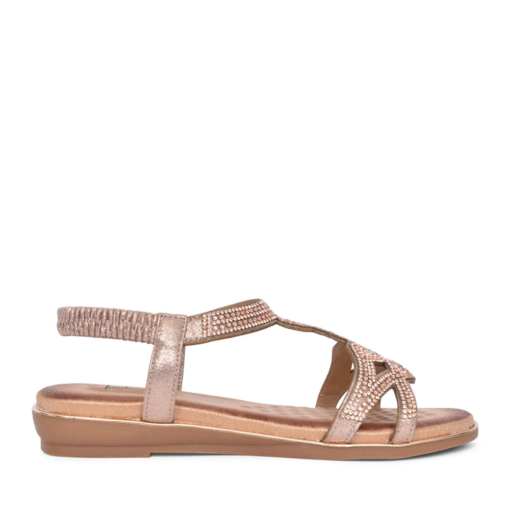 Ladies Santorini Sandal In Rose Gold