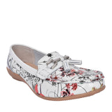 Ladies Botanical Slip-on Shoe In White