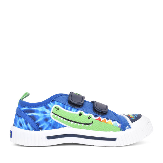 Boys Royce Velcro Canvas Shoe In Blue