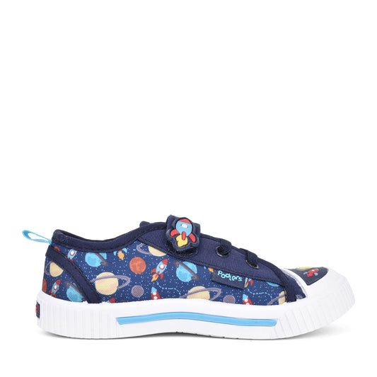 Boys Zyon Velcro Canvas Shoe In Navy