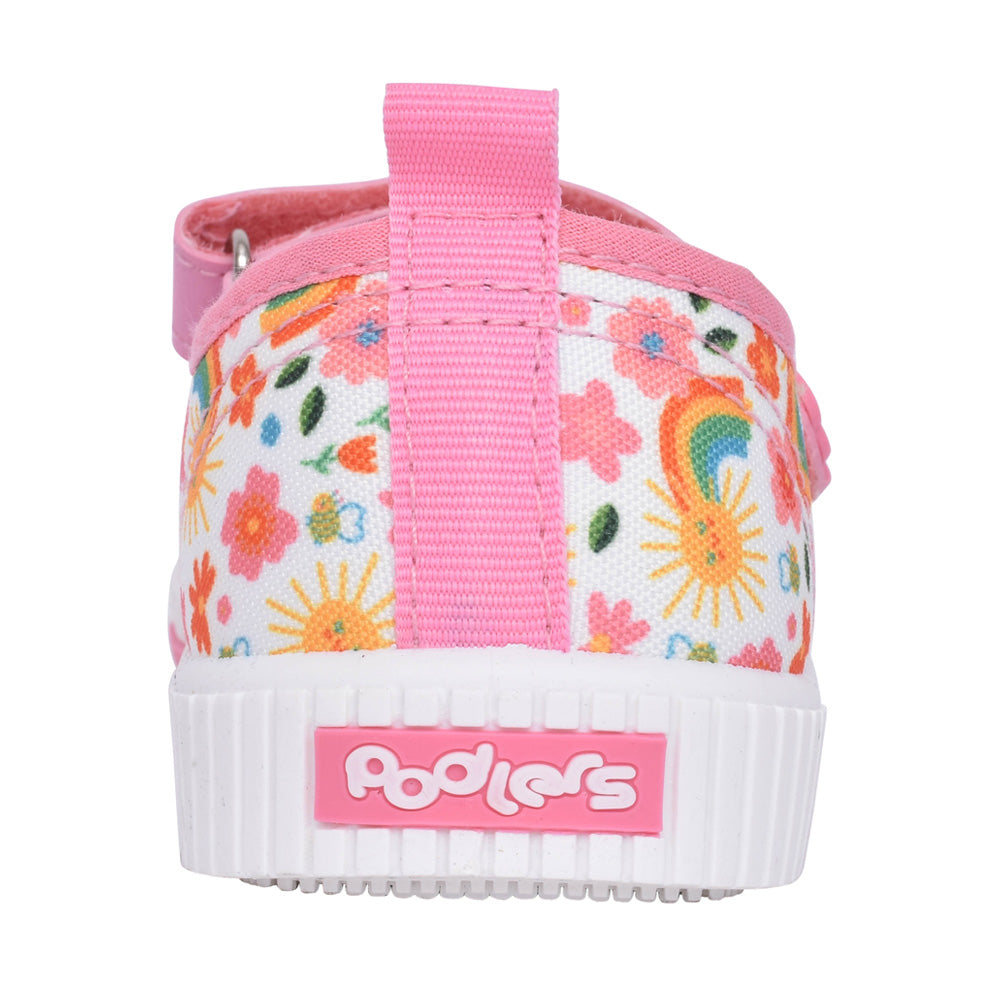Girls Hallie Velcro Canvas Shoe In Ivory