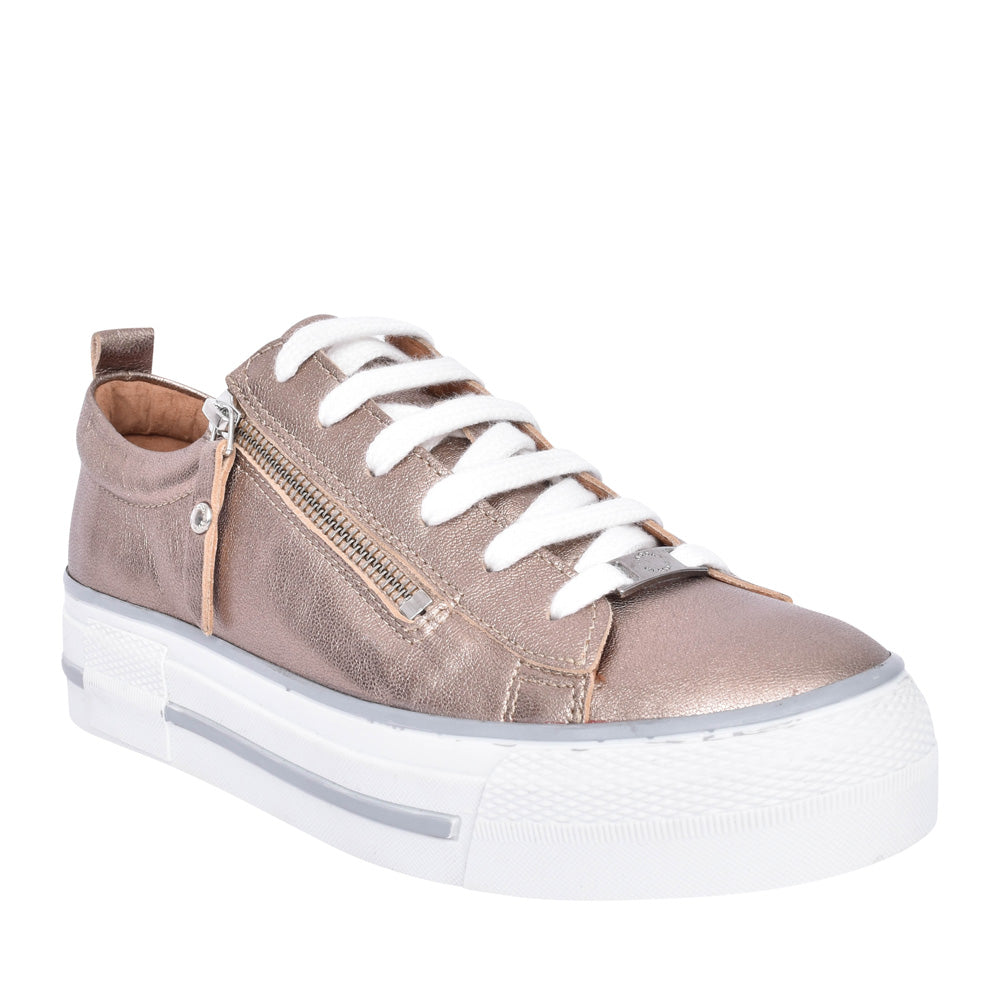 Ladies Filician Laced Trainer In Metallic