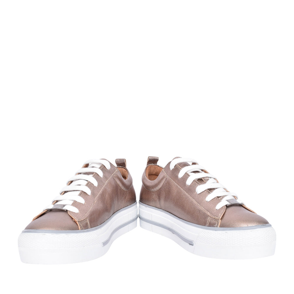 Ladies Filician Laced Trainer In Metallic