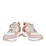 Ladies Alican Laced Wedge Trainer In Beige
