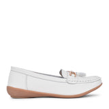 Ladies Nautical Slip-on Shoe In White