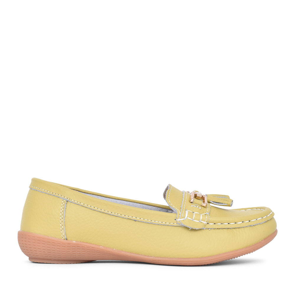 Ladies Nautical Slip-on Shoe In Lime