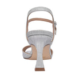 Ladies 23698 Medium Heel Sandal In Silver