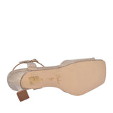 Ladies 23698 Medium Heel Sandal In Gold