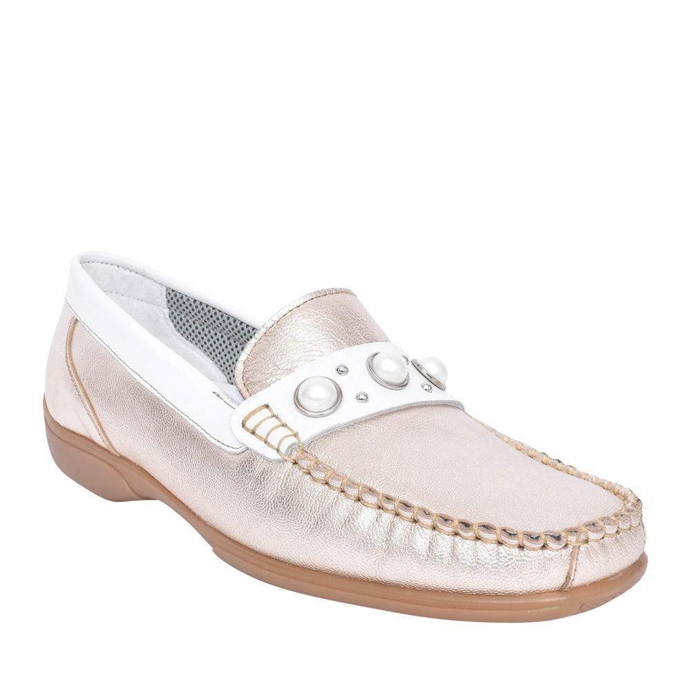 Ladies Bella Slip On Loafer In Gold