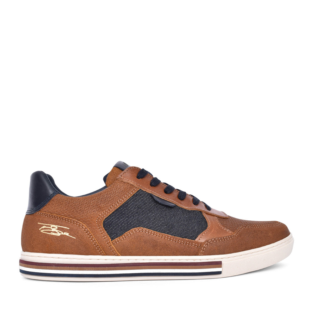 Mens Davies Laced Trainer In Tan