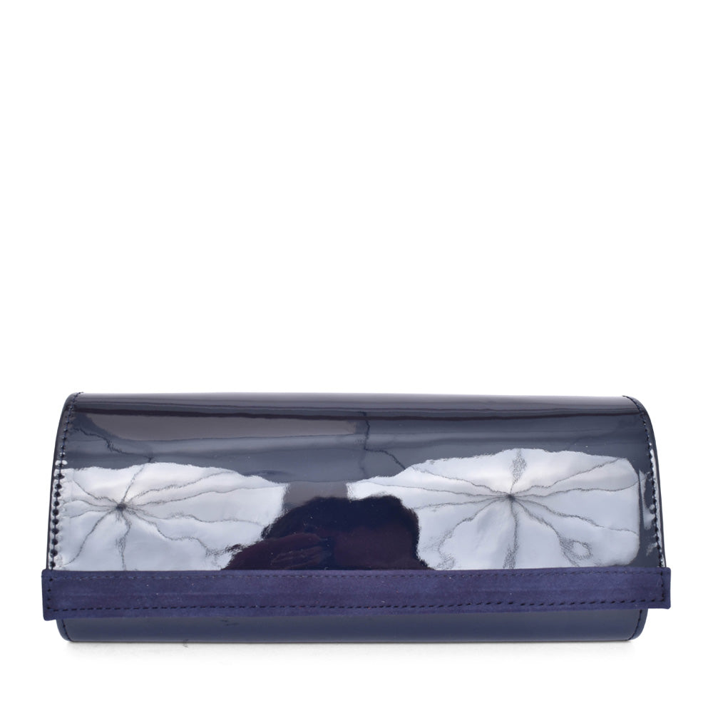 T42 Clutch Bag In Navy Patent