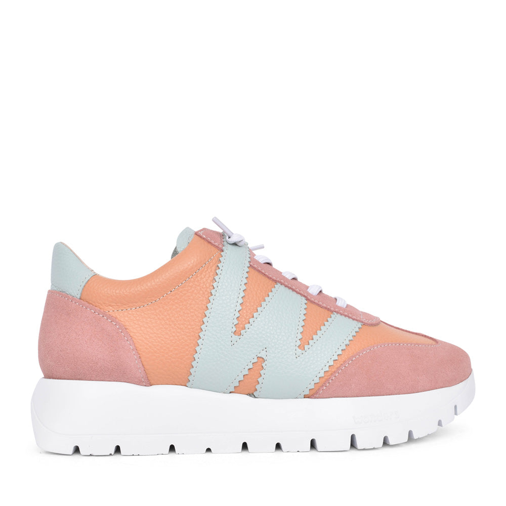 Ladies A-2476 Platform Trainer In Peach