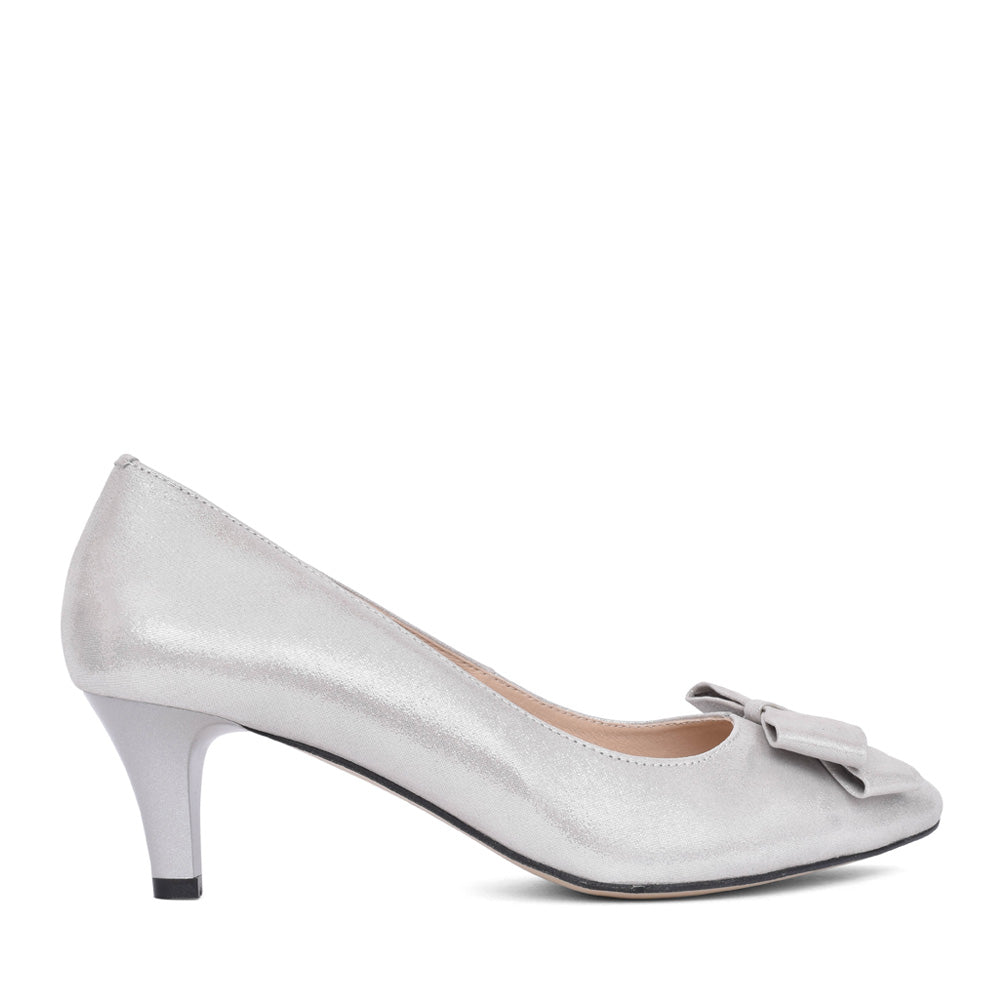 Ladies S8026 Medium Heel Court Shoe In Grey