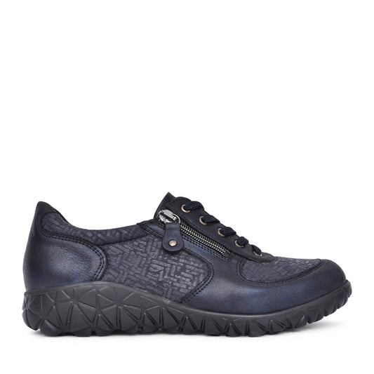 Ladies H89001 Havy Soft Laced Trainer In Navy