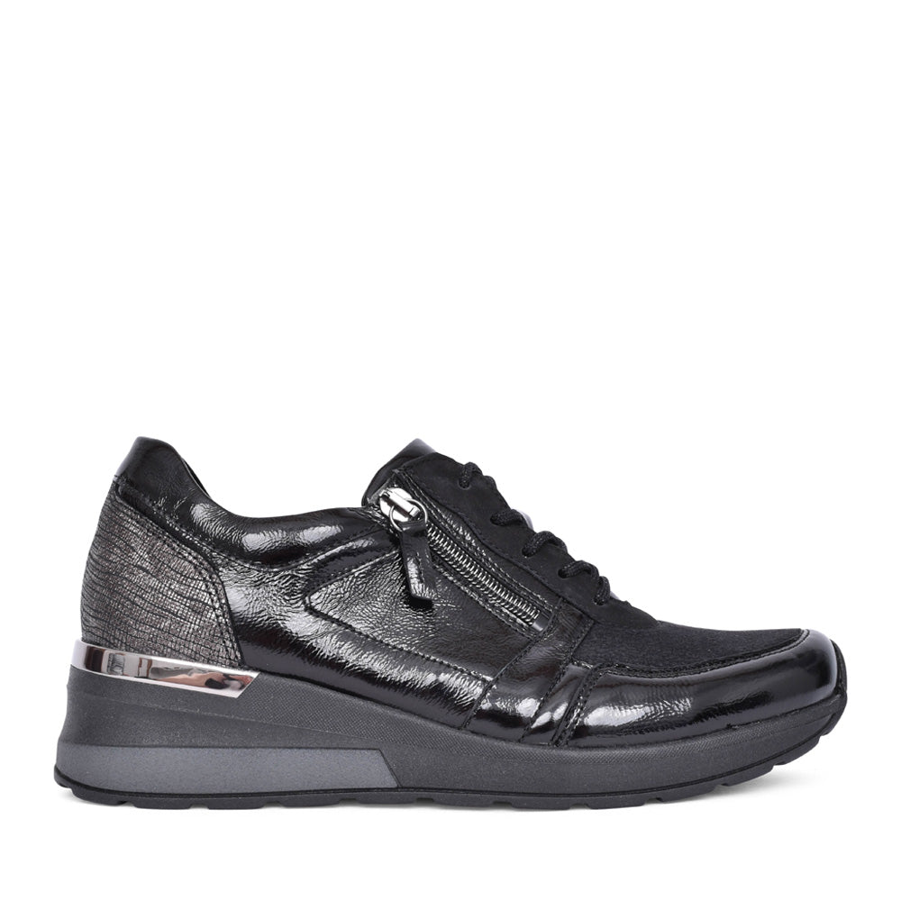 Ladies 939h01 H-clara Laced Trainer In Black Interest
