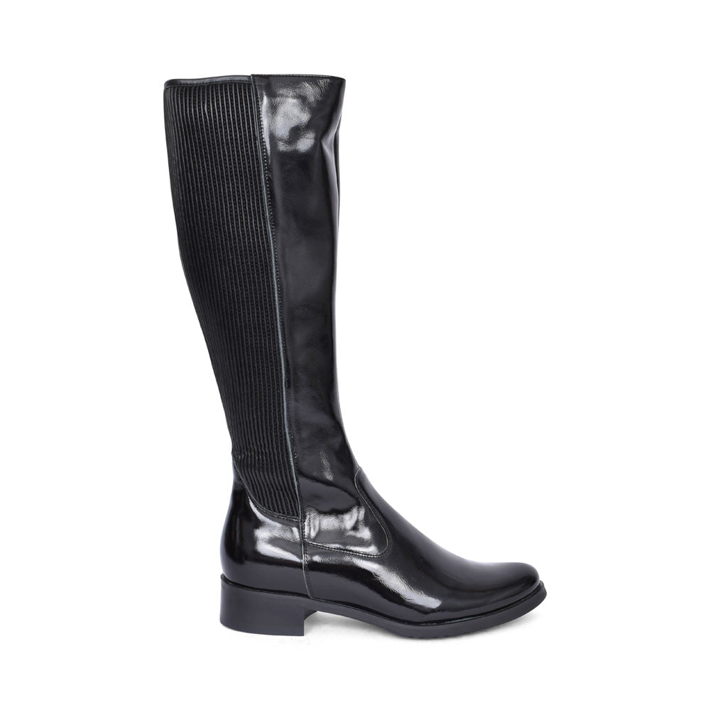 Ladies 7770 G-fit Long Leg Boot In Blk Patent