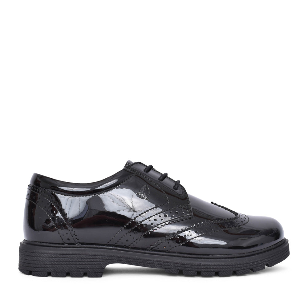 Girls Sabrina Velcro Shoe In Blk Patent
