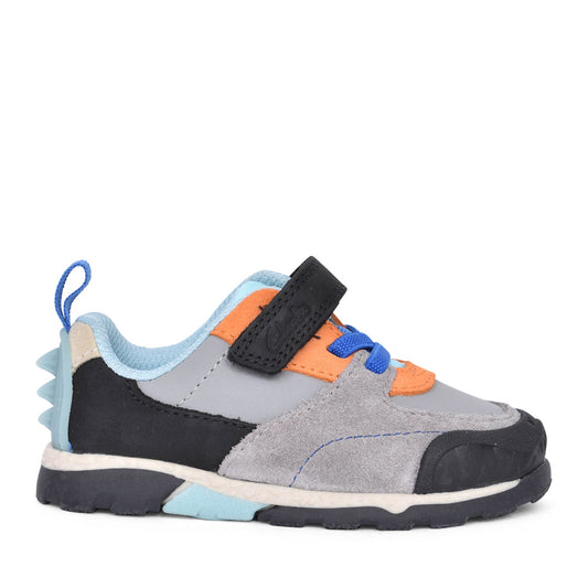 Boys Steggy2 Stride Grey Combi Shoe In Kids F Fit