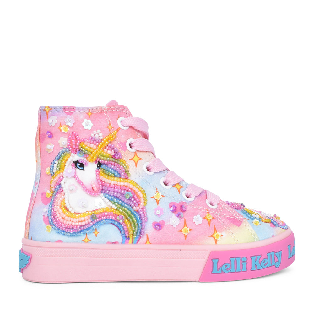 Girls Lk4150 Unicorn Rainbow Ankle Boot In Multi-colour