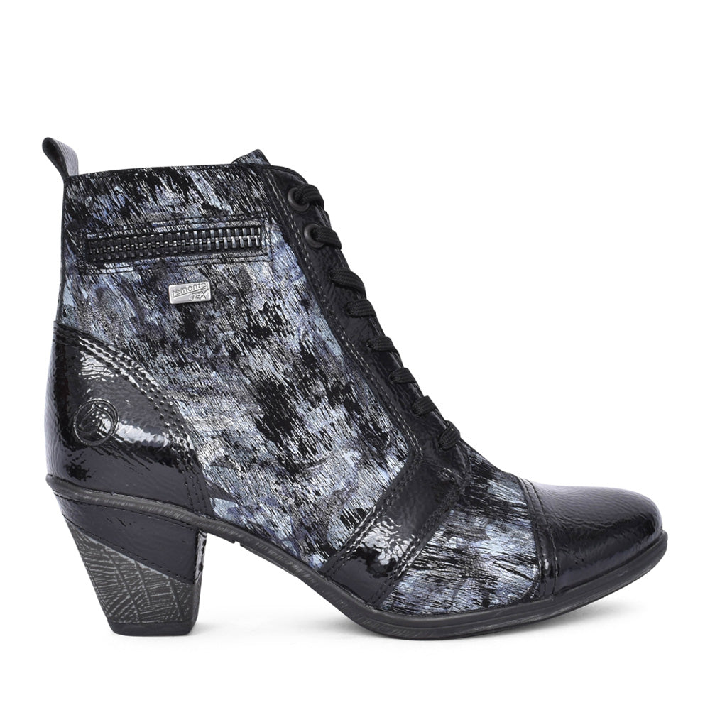 Ladies D8797 Laced Ankle Boot In Blue