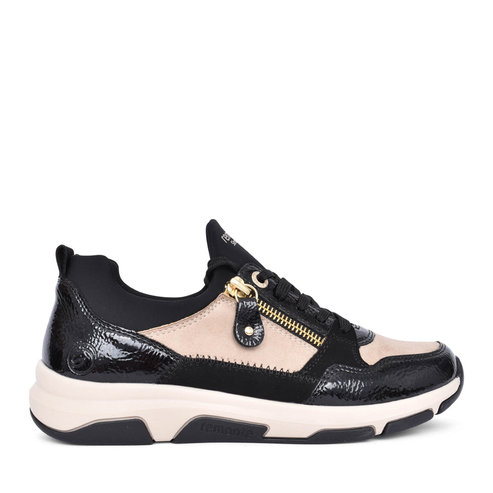 Ladies D1s02 Laced Trainer In Black Multi